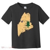 Original Maine State Flag Retro Northern New England Dirigo Toddler T-Shirt thumb 0