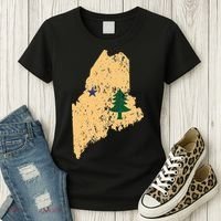 Original Maine State Flag Retro Northern New England Dirigo Women's T-Shirt thumb 3
