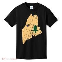 Original Maine State Flag Retro Northern New England Dirigo Kids T-Shirt thumb 0