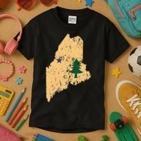 Original Maine State Flag Retro Northern New England Dirigo Kids T-Shirt thumb 3