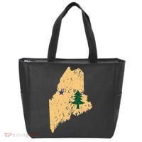 Original Maine State Flag Retro Northern New England Dirigo Tote Bag thumb 0