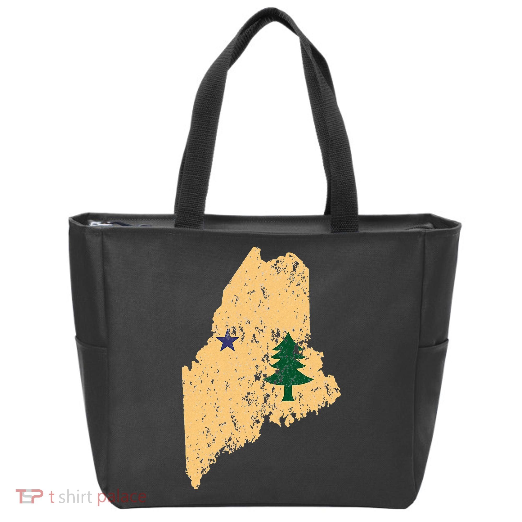 Original Maine State Flag Retro Northern New England Dirigo Tote Bag