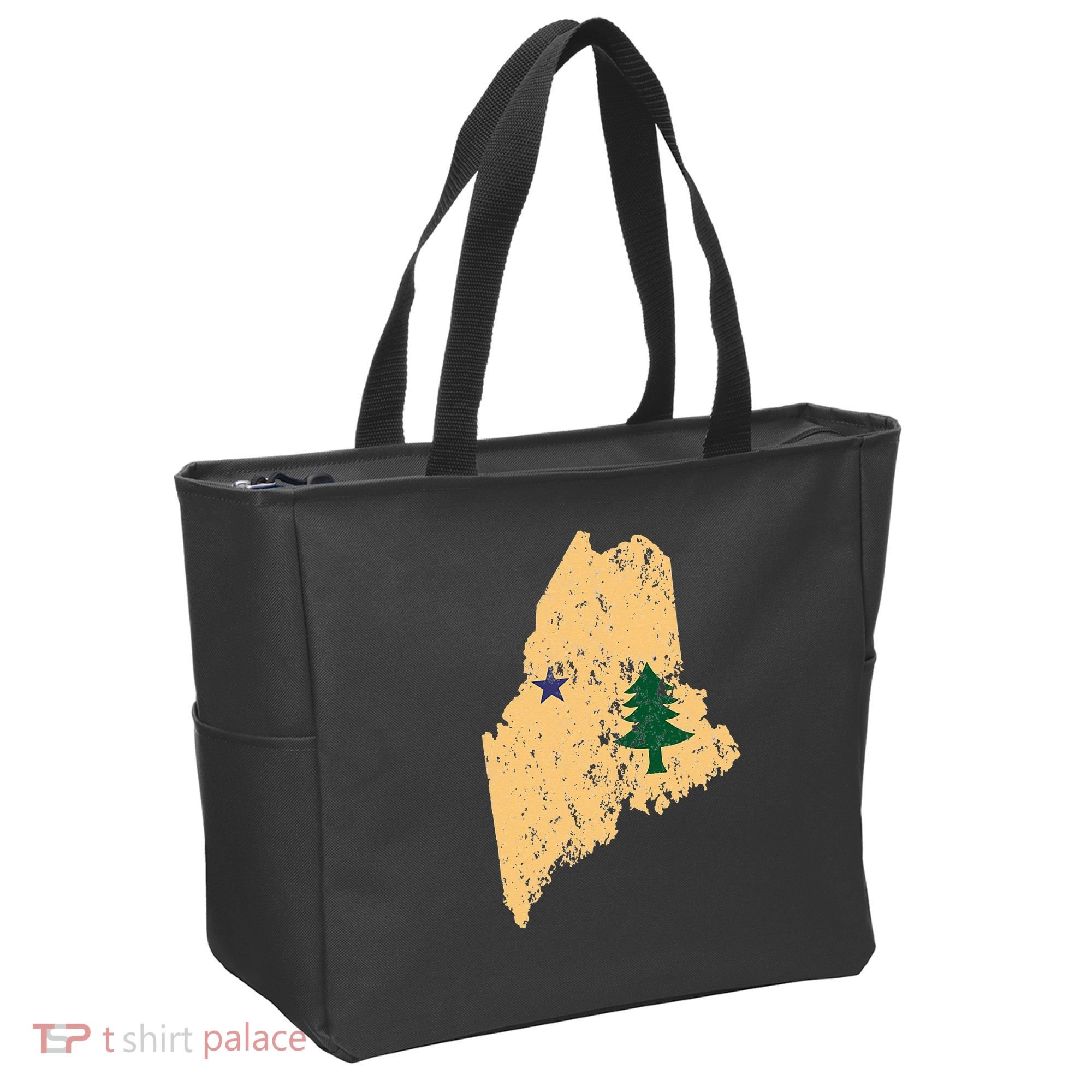 Original Maine State Flag Retro Northern New England Dirigo Tote Bag