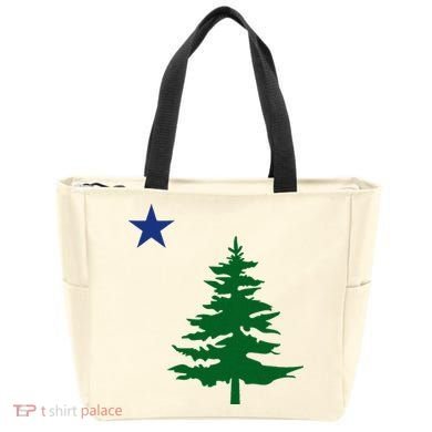 Old Maine State Flag 1901 Pine Tree Star Tote Bag