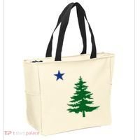 Old Maine State Flag 1901 Pine Tree Star Tote Bag thumb 2