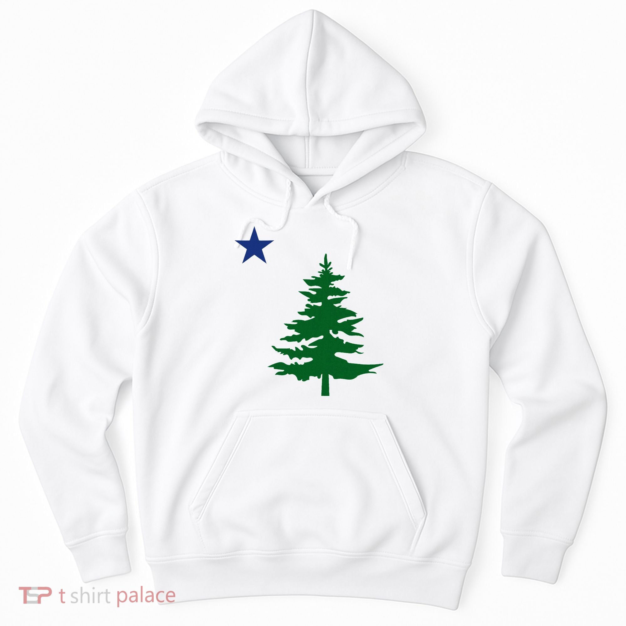 Old Maine State Flag 1901 Pine Tree Star Hoodie