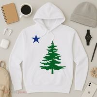 Old Maine State Flag 1901 Pine Tree Star Hoodie thumb 3