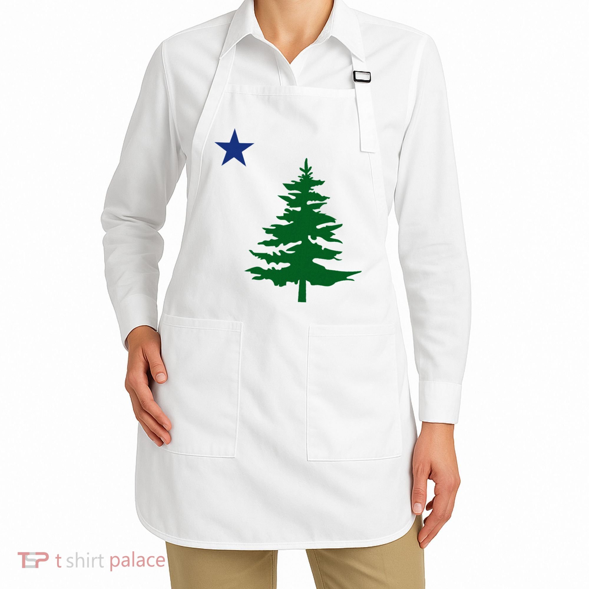 Old Maine State Flag 1901 Pine Tree Star Apron