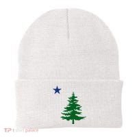 Old Maine State Flag 1901 Pine Tree Star Beanie thumb 0