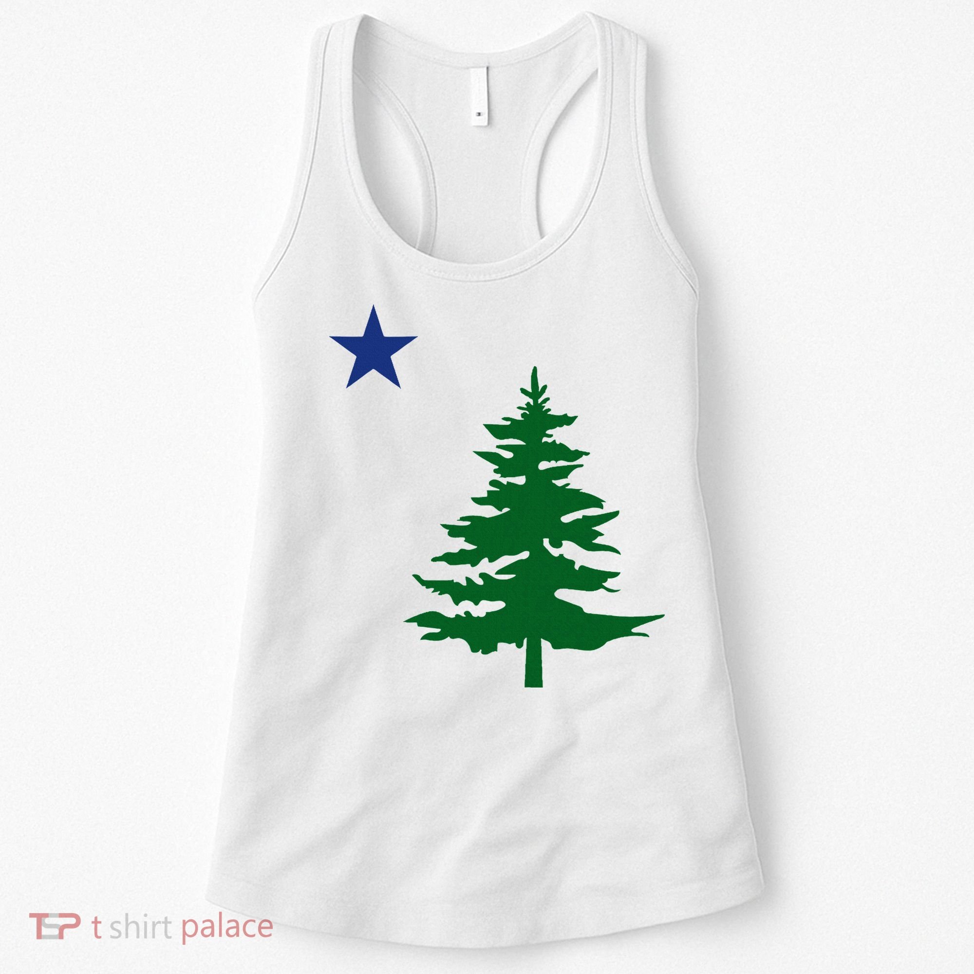 Old Maine State Flag 1901 Pine Tree Star Women's Tank Top