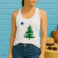Old Maine State Flag 1901 Pine Tree Star Women's Tank Top thumb 2