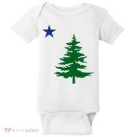 Old Maine State Flag 1901 Pine Tree Star Baby Bodysuit thumb 0