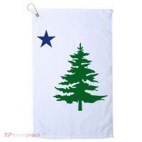 Old Maine State Flag 1901 Pine Tree Star Golf Towel thumb 0