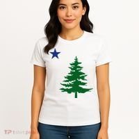 Old Maine State Flag 1901 Pine Tree Star Women's T-Shirt thumb 4