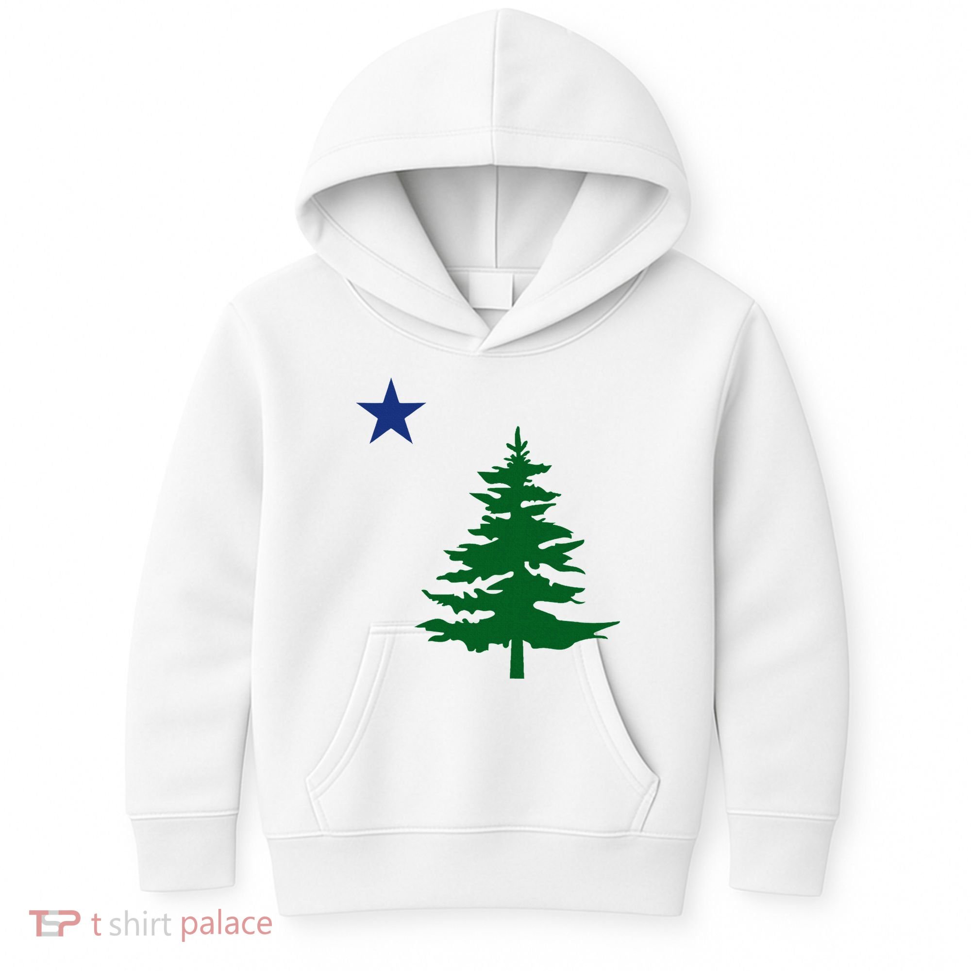 Old Maine State Flag 1901 Pine Tree Star Kids Hoodie