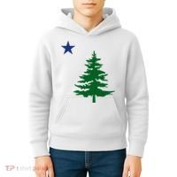 Old Maine State Flag 1901 Pine Tree Star Kids Hoodie thumb 4