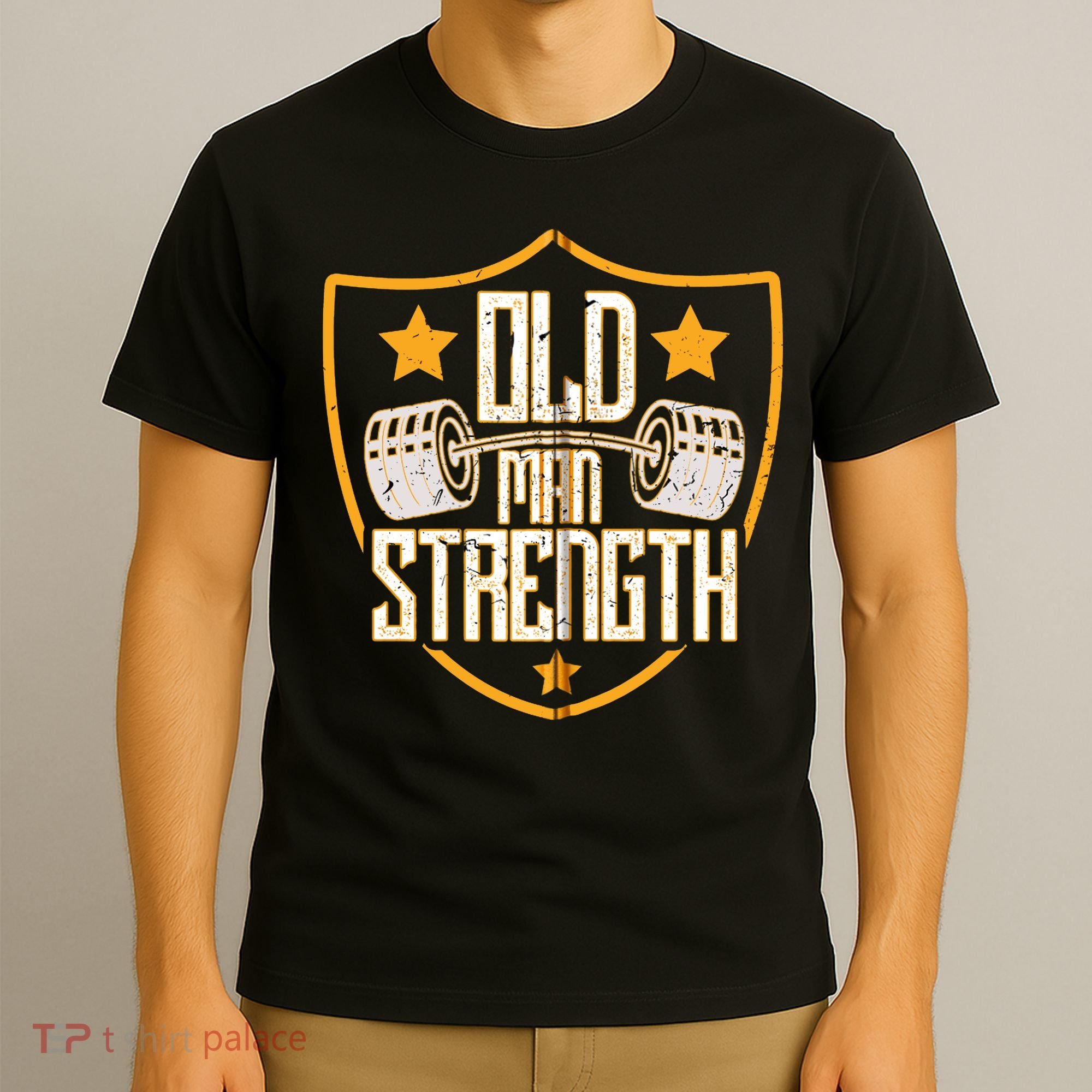 Old Man Strength Gym Father's Day Gift For Dad Zip Hoodie T-Shirt