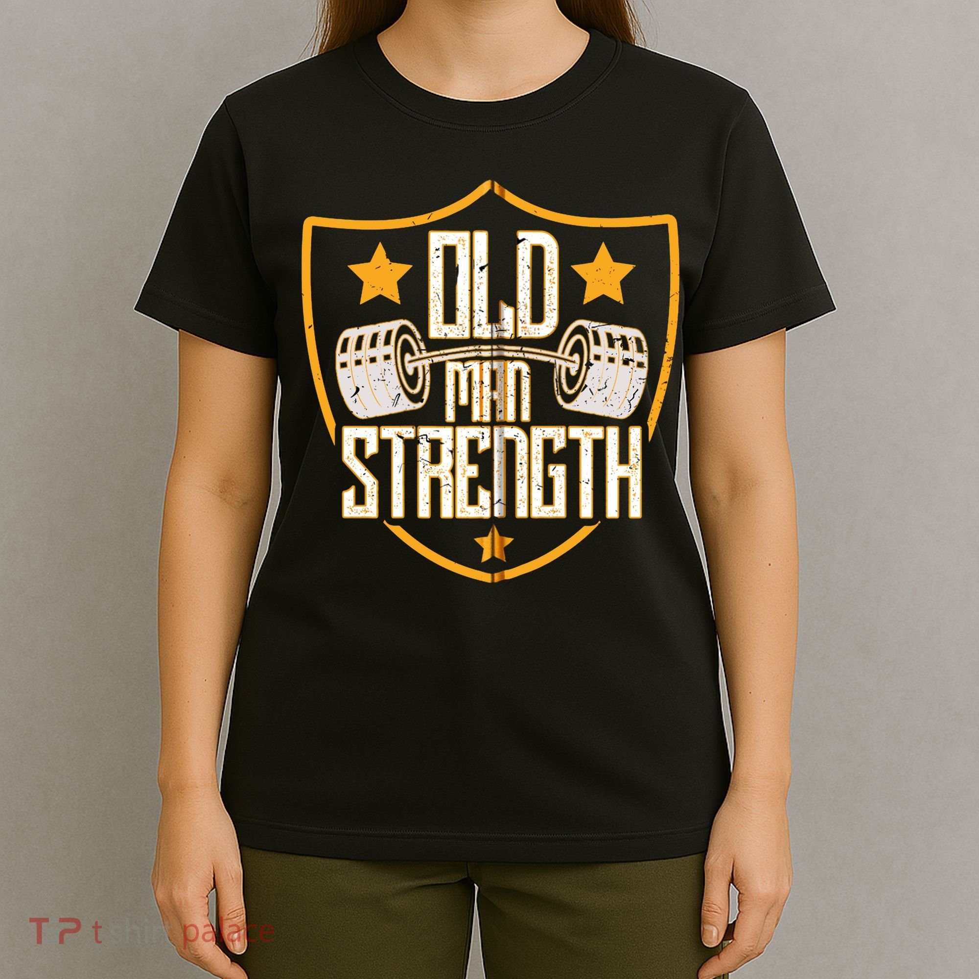 Old Man Strength Gym Father's Day Gift For Dad Zip Hoodie T-Shirt