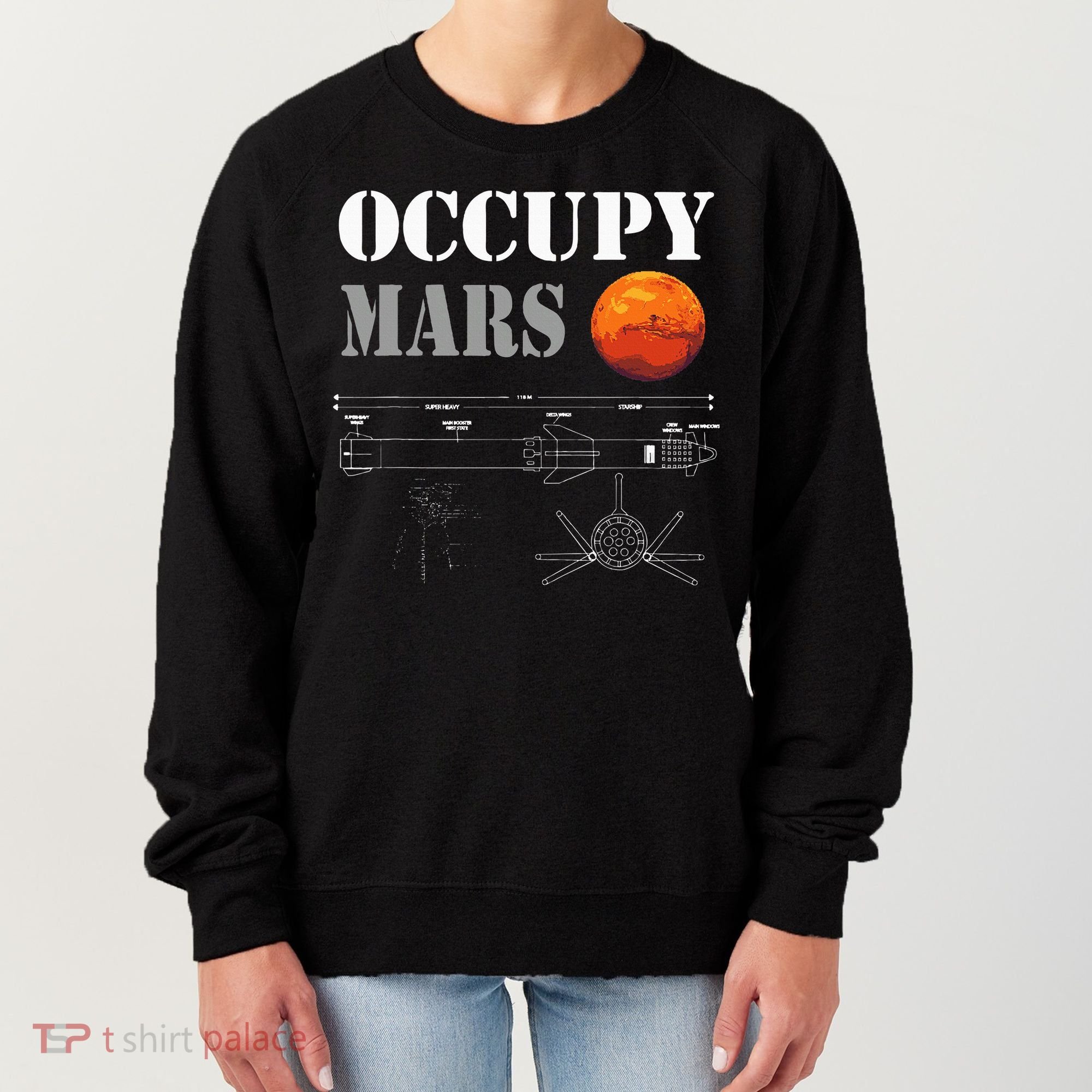Occupy Mars Starship Rocket Women's Sweatshirt