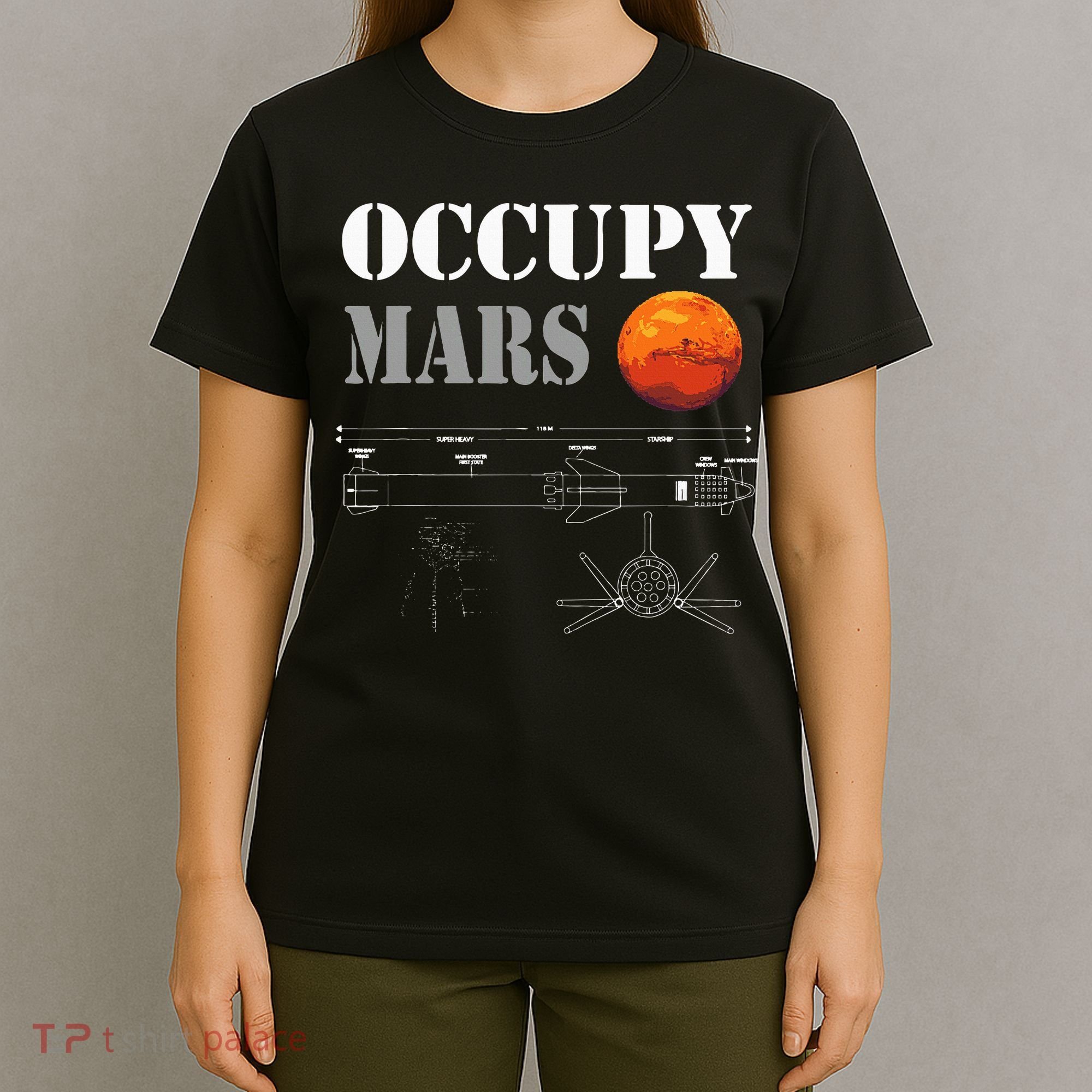 Occupy Mars Starship Rocket T-Shirt