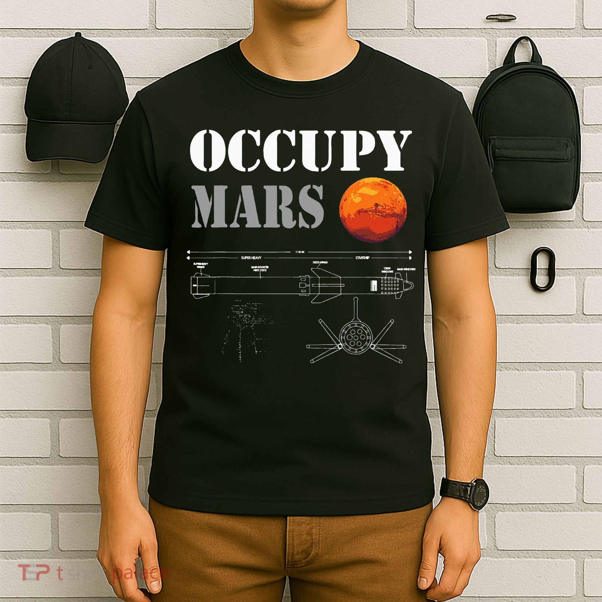 Occupy Mars Starship Rocket T-Shirt