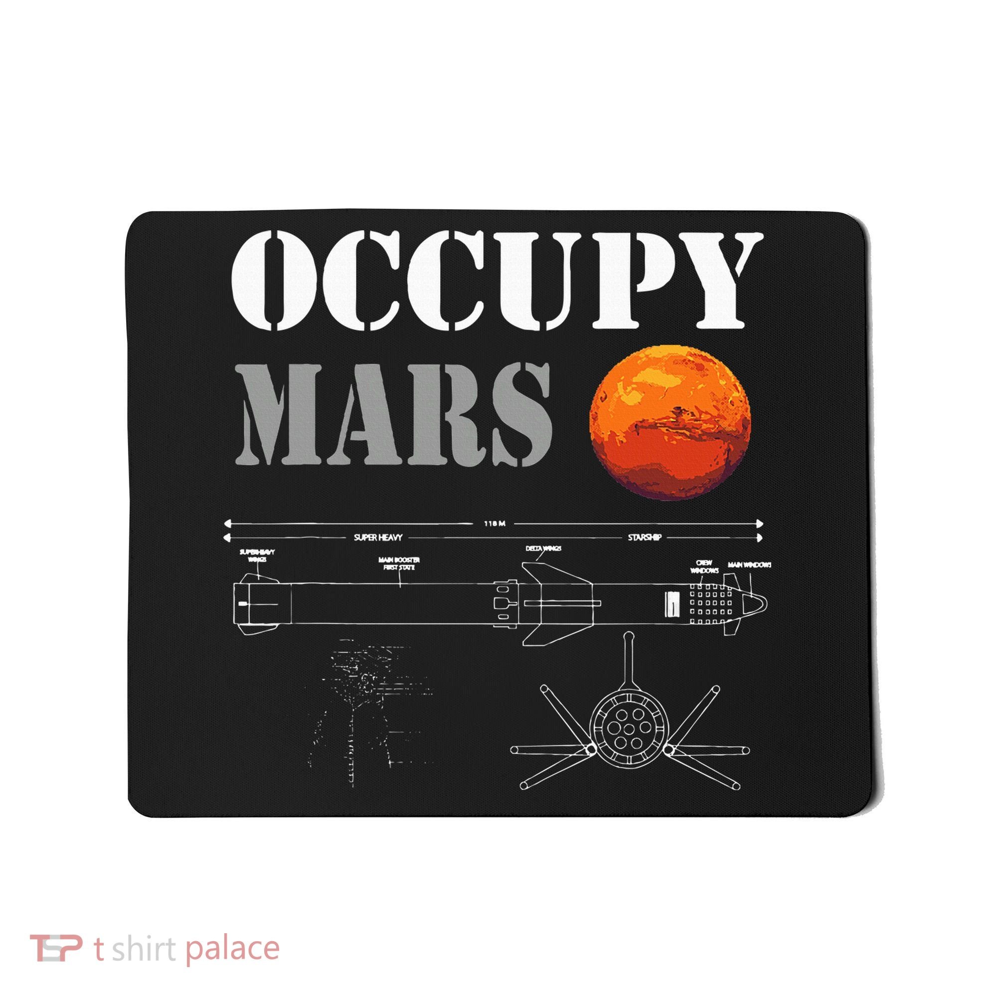 Occupy Mars Starship Rocket Mousepad