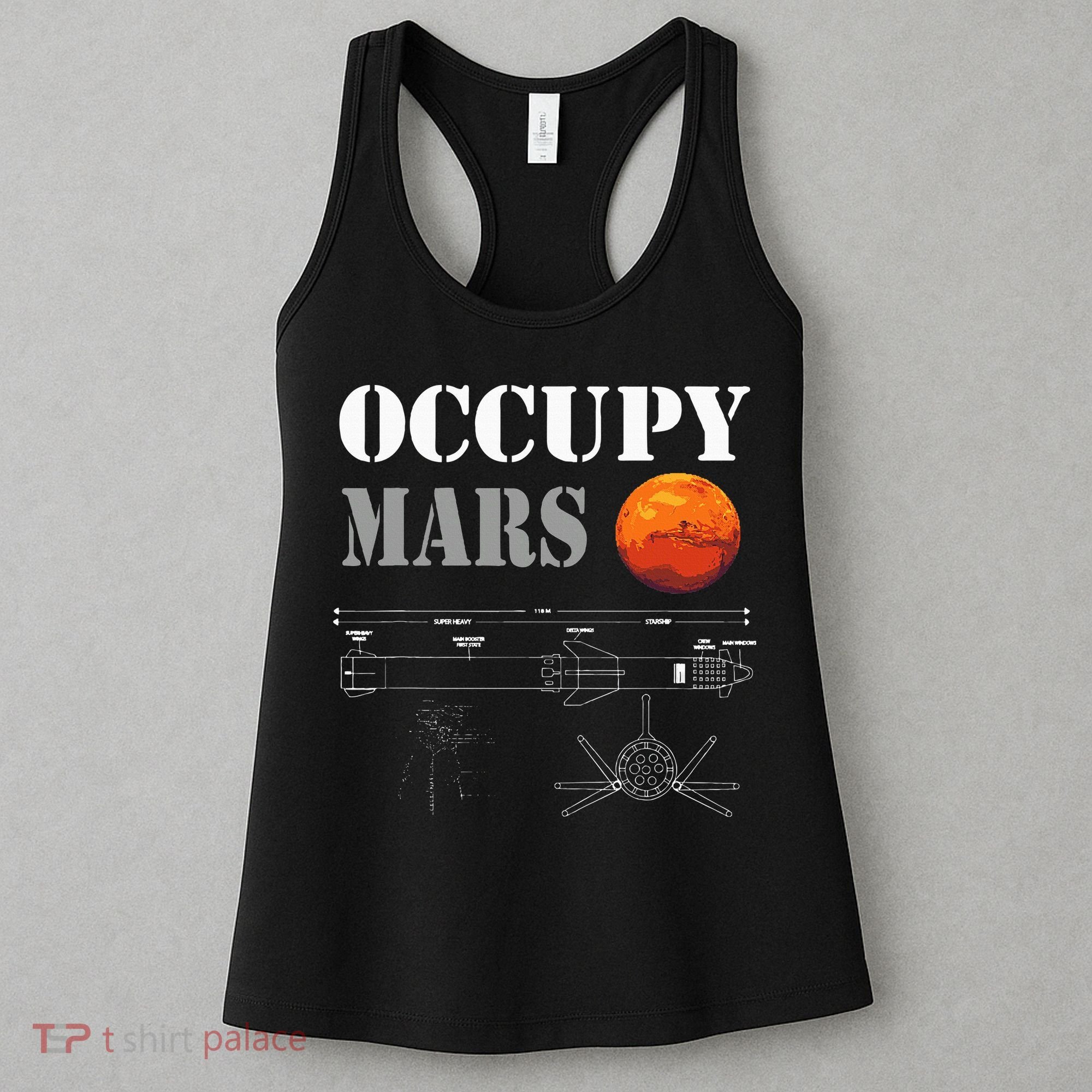 Occupy Mars Starship Rocket Women's Tank Top