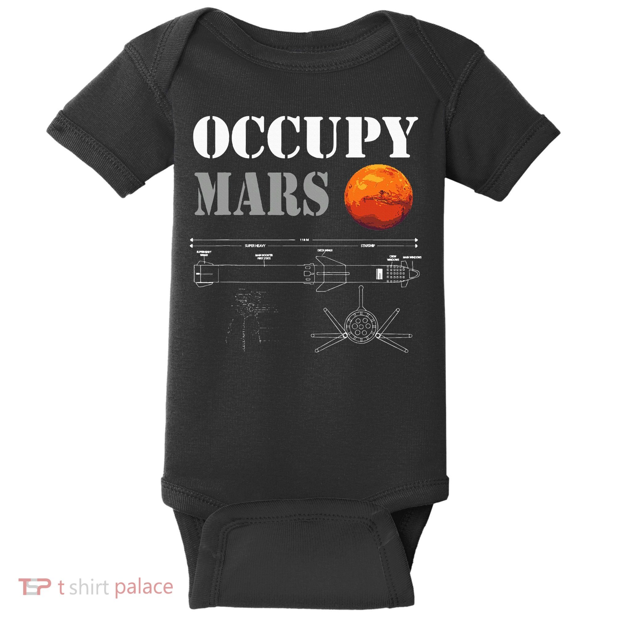 Occupy Mars Starship Rocket Baby Bodysuit
