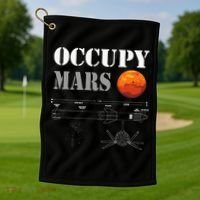 Occupy Mars Starship Rocket Golf Towel thumb 1