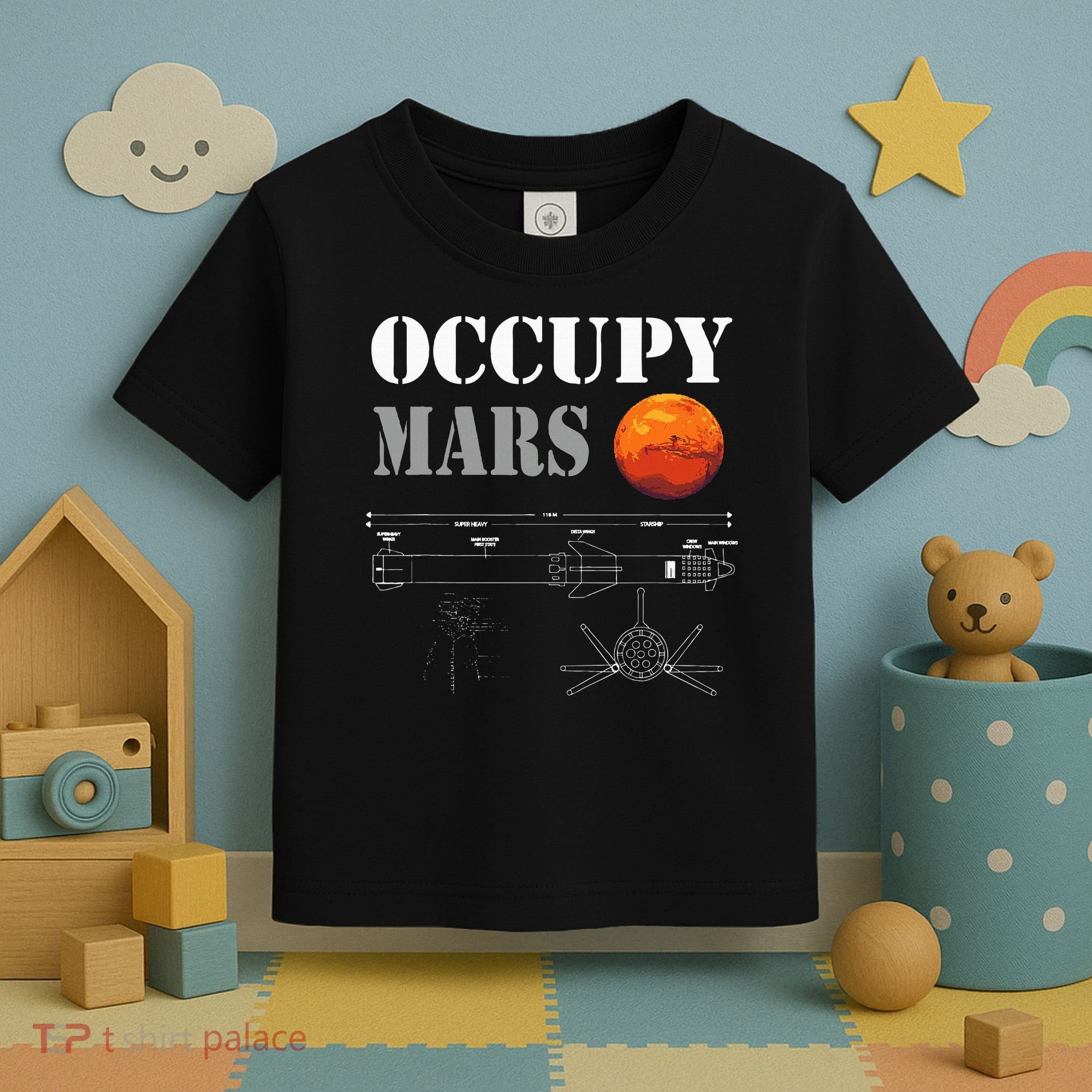 Occupy Mars Starship Rocket Toddler T-Shirt