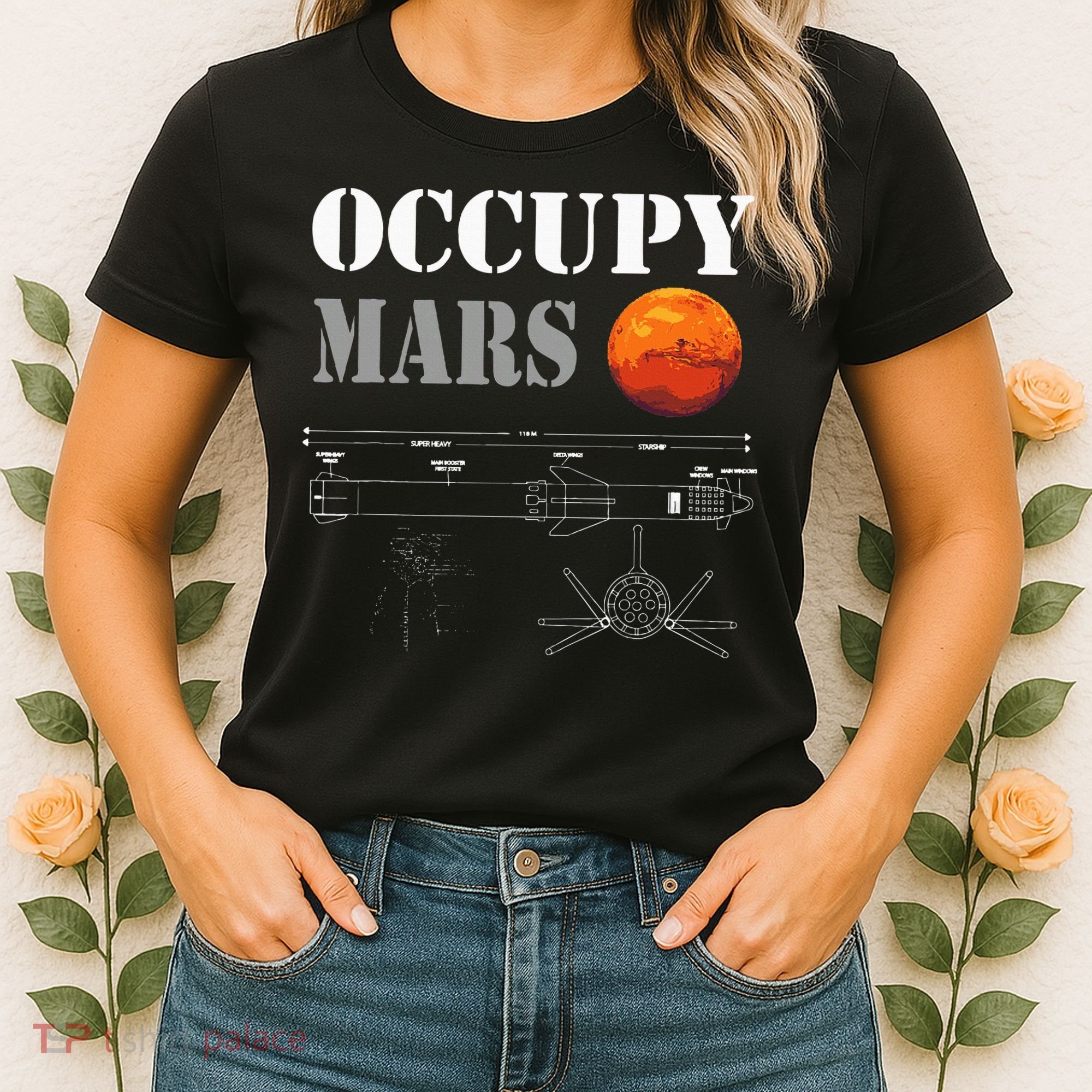 Occupy Mars Starship Rocket Women's T-Shirt