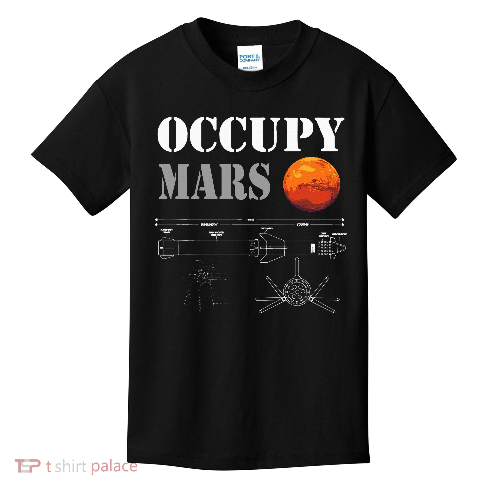 Occupy Mars Starship Rocket Kids T-Shirt