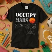 Occupy Mars Starship Rocket Kids T-Shirt thumb 3