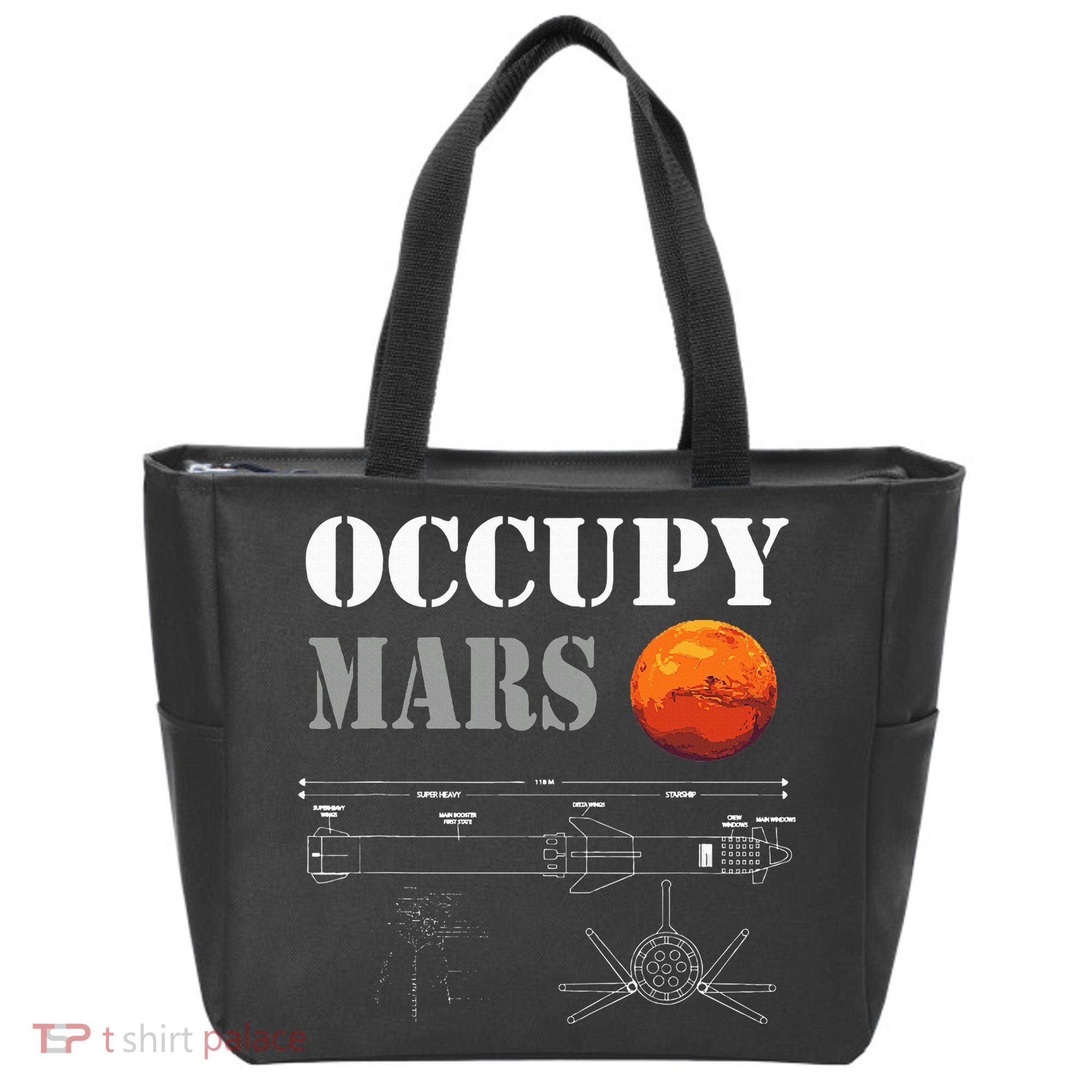 Occupy Mars Starship Rocket Tote Bag
