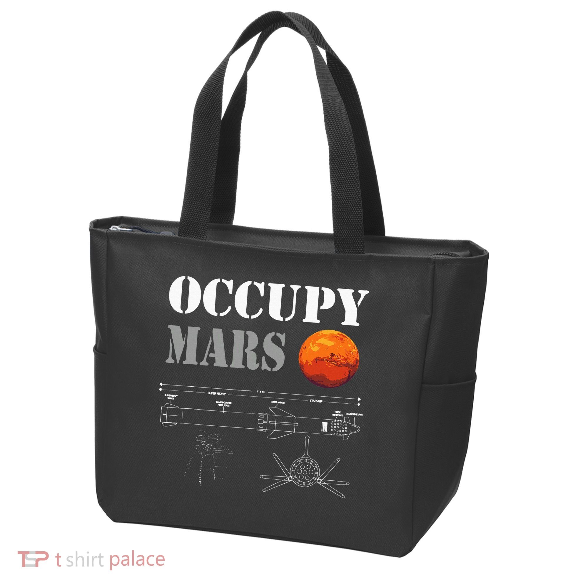 Occupy Mars Starship Rocket Tote Bag