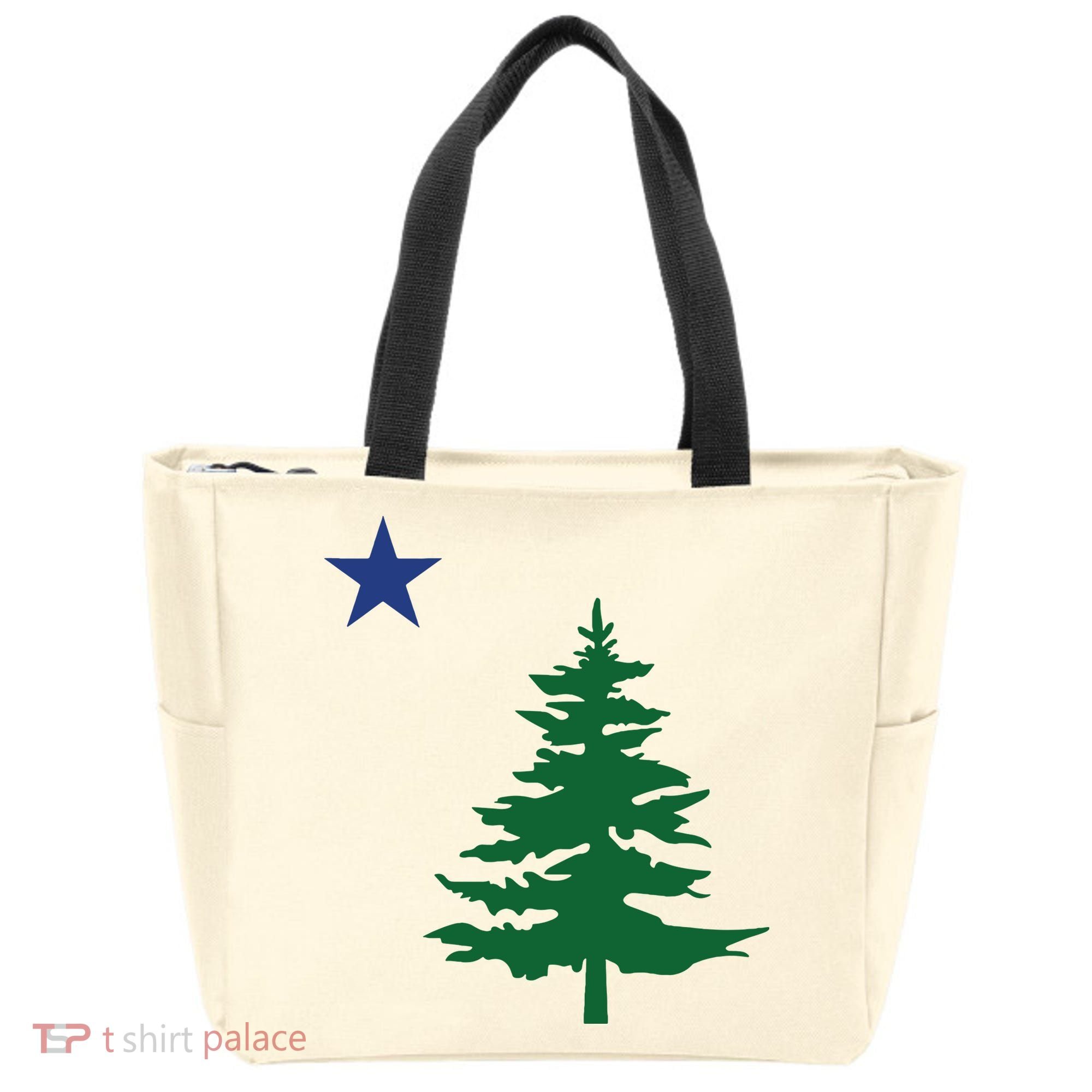 Old Maine State Flag 1901 Pine Tree Star Tote Bag