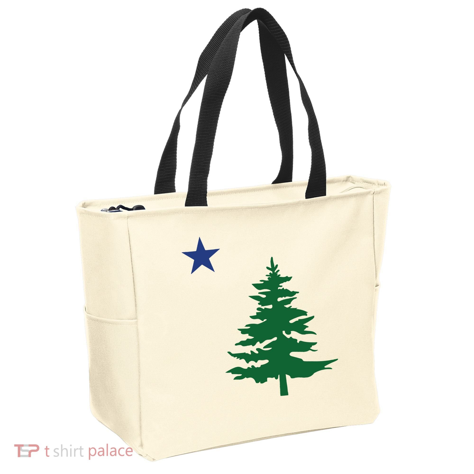 Old Maine State Flag 1901 Pine Tree Star Tote Bag