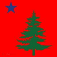 Old Maine State Flag 1901 Pine Tree Star Santa Hat thumb 1