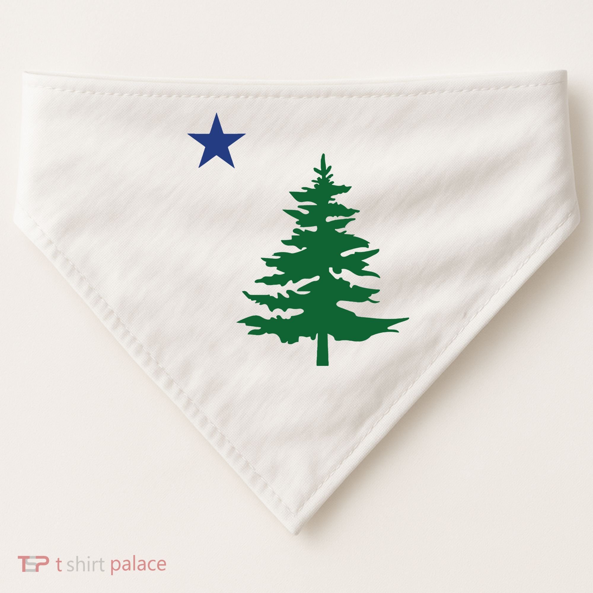 Old Maine State Flag 1901 Pine Tree Star USA-Made Doggie Bandana