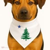 Old Maine State Flag 1901 Pine Tree Star USA-Made Doggie Bandana thumb 1