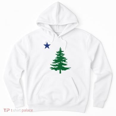 Old Maine State Flag 1901 Pine Tree Star Hoodie
