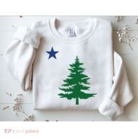 Old Maine State Flag 1901 Pine Tree Star Sweatshirt thumb 2