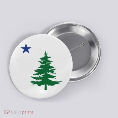 Old Maine State Flag 1901 Pine Tree Star Button