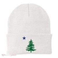 Old Maine State Flag 1901 Pine Tree Star Beanie thumb 0