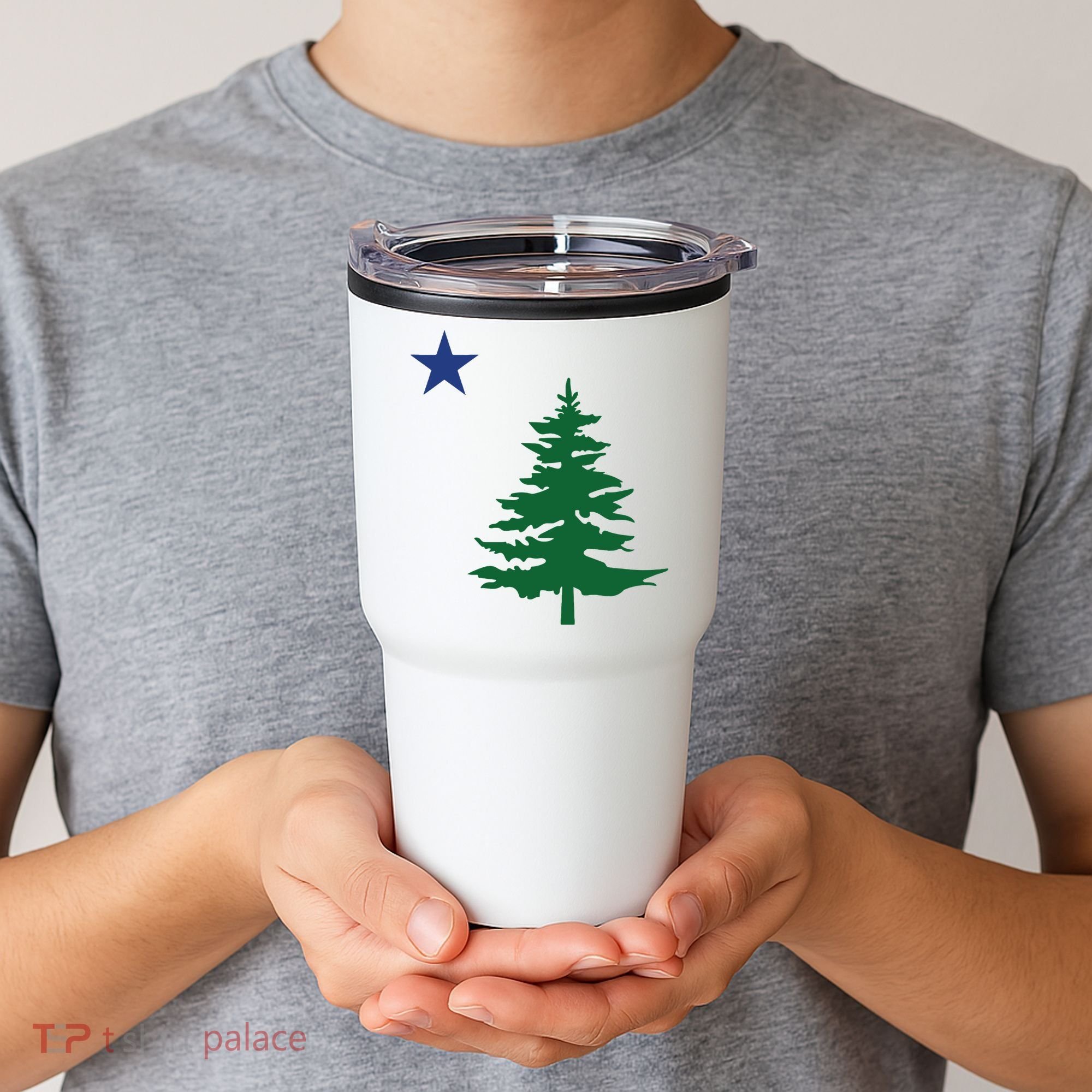 Old Maine State Flag 1901 Pine Tree Star Tumbler