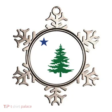 Old Maine State Flag 1901 Pine Tree Star Ornament