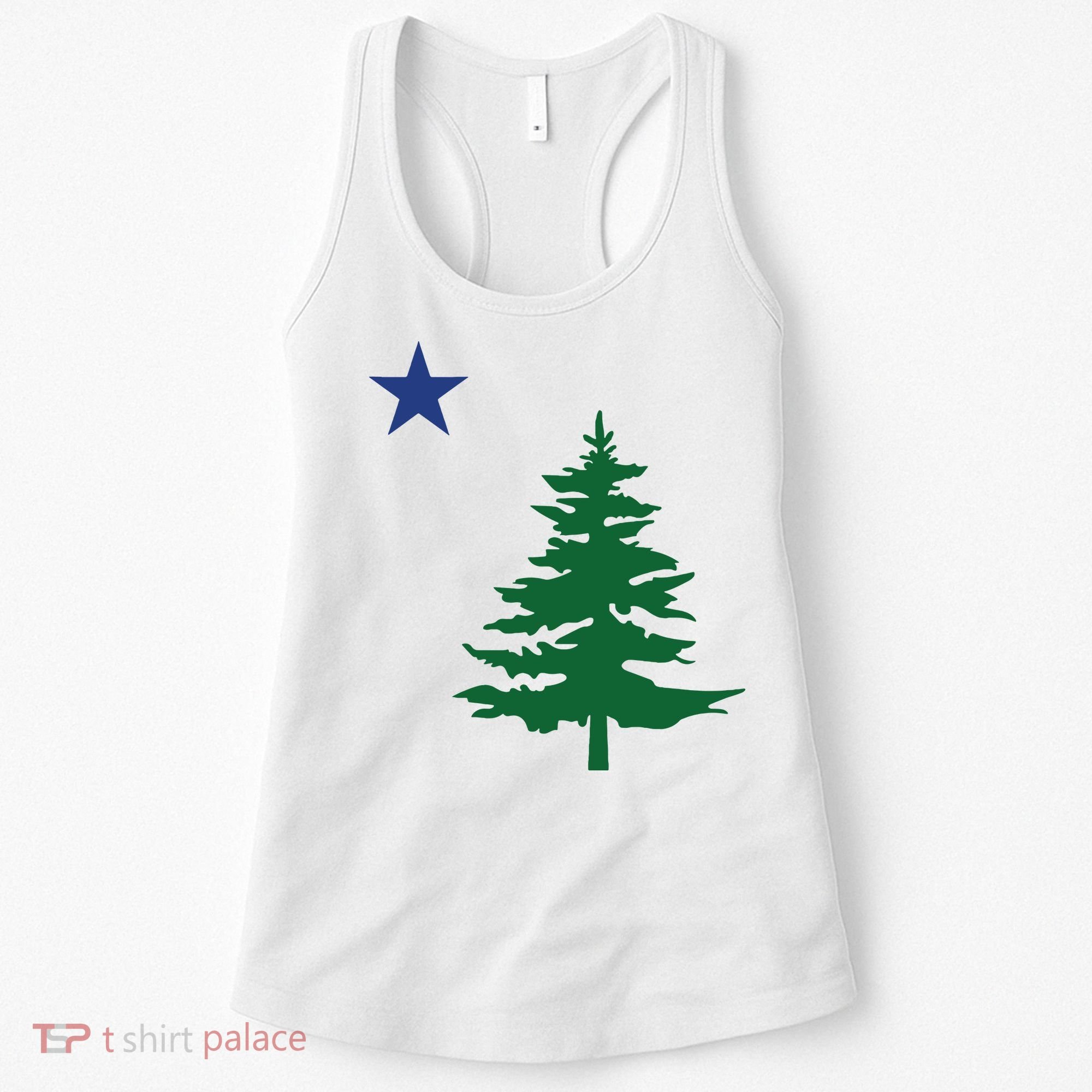 Old Maine State Flag 1901 Pine Tree Star Women's Tank Top