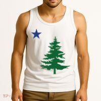 Old Maine State Flag 1901 Pine Tree Star Tank Top thumb 3