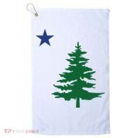 Old Maine State Flag 1901 Pine Tree Star Golf Towel thumb 0