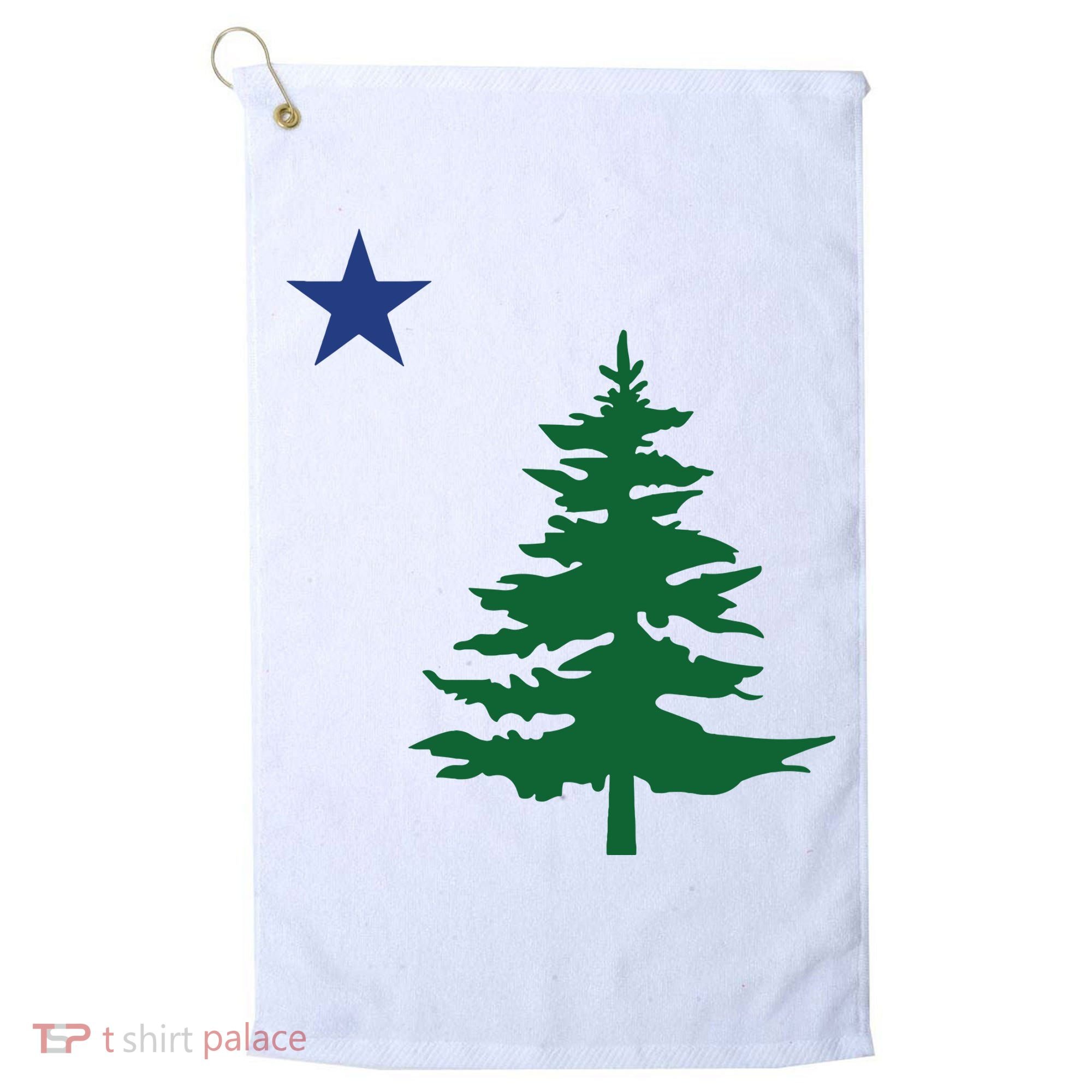 Old Maine State Flag 1901 Pine Tree Star Golf Towel
